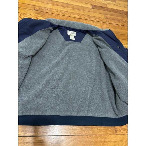 LL Bean Mens Warm Up Jacket Sz XL Fleece Lined Zip Up Nylon Outdoors Windbreaker - Picture 8 of 10